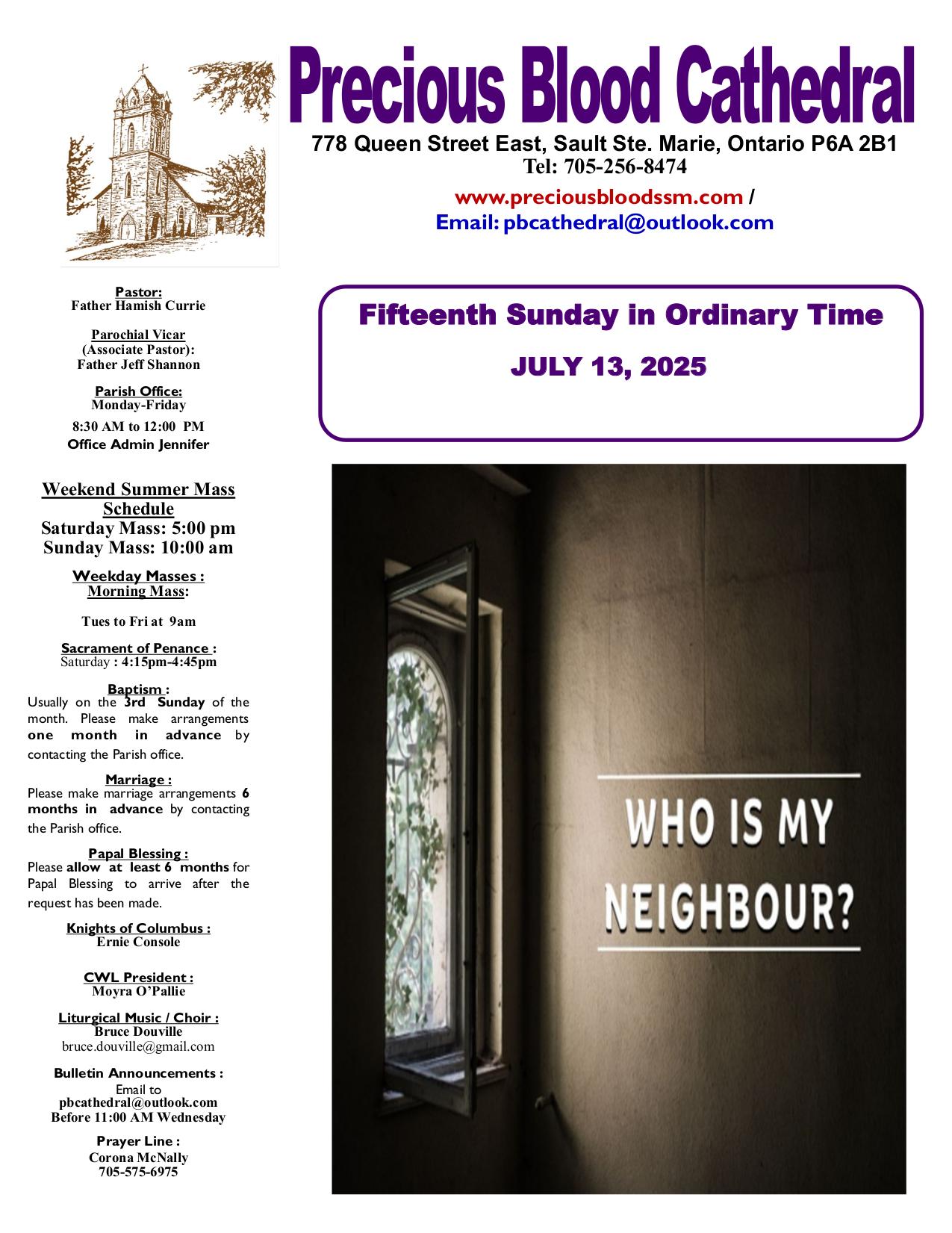 july 13, 2025 Bulletin