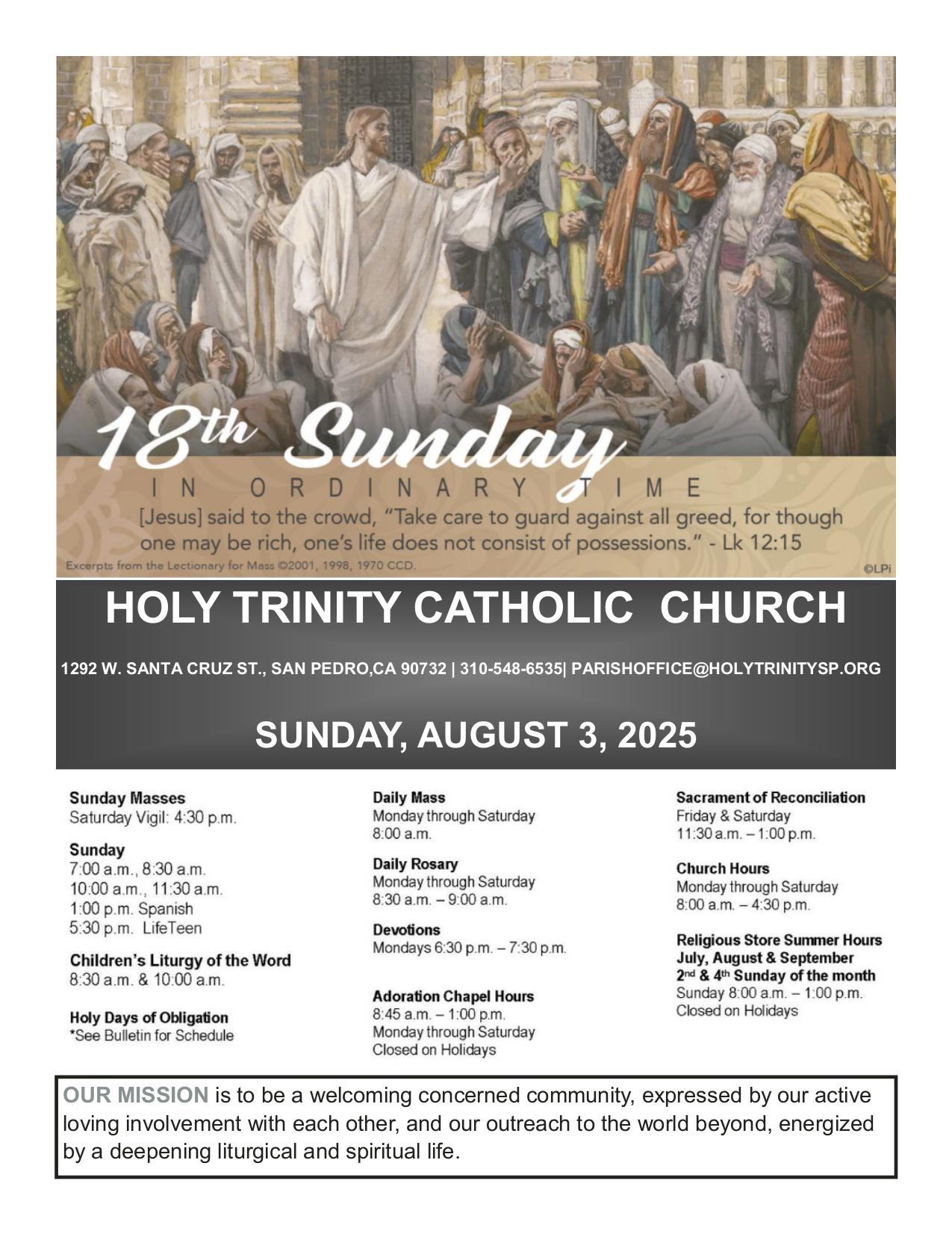 august 3, 2025 Bulletin