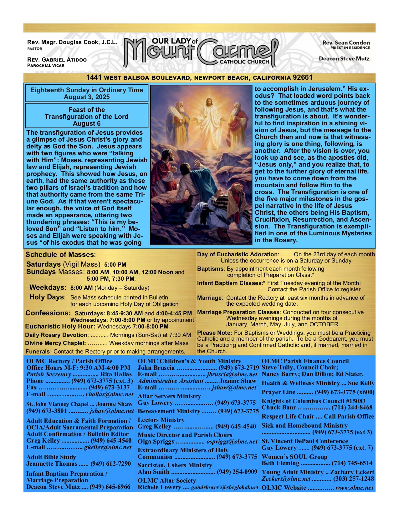 august 3, 2025 Bulletin