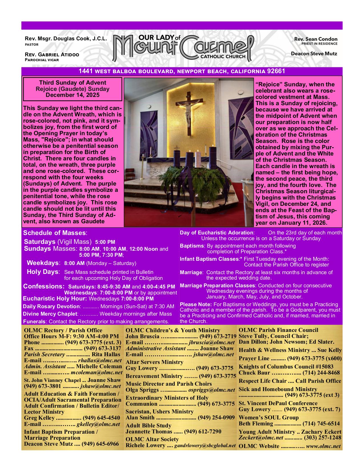 december 14, 2025 Bulletin