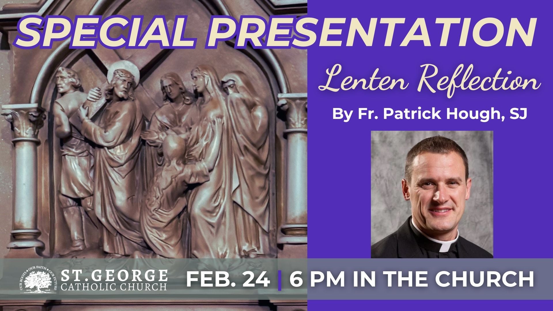 Lenten Reflection with Fr. Patrick Hough on February 24 at 6pm in the Church