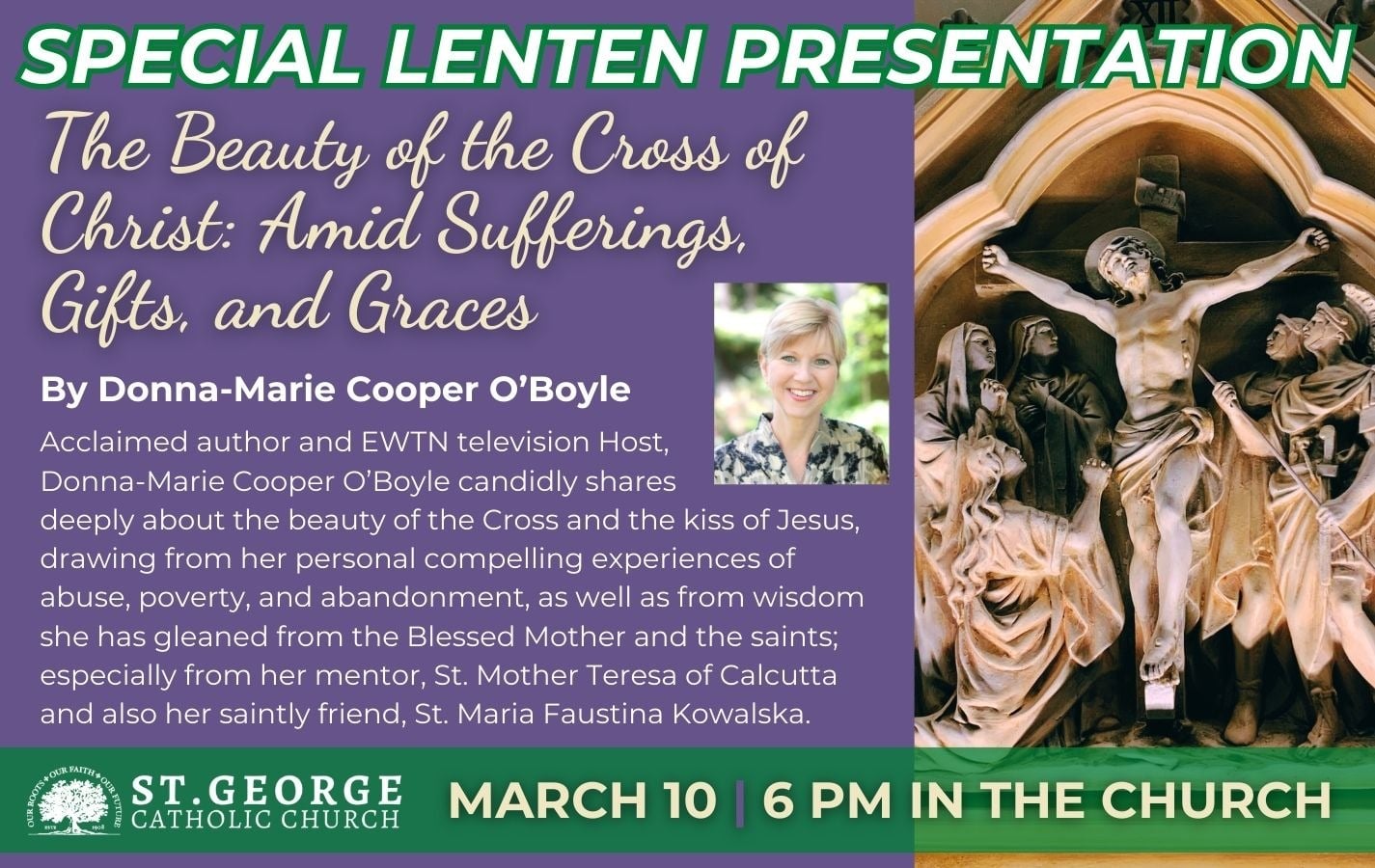 Special Presentation by Donna-Marie Cooper O'Boyle on March 10 at 6pm in the Church