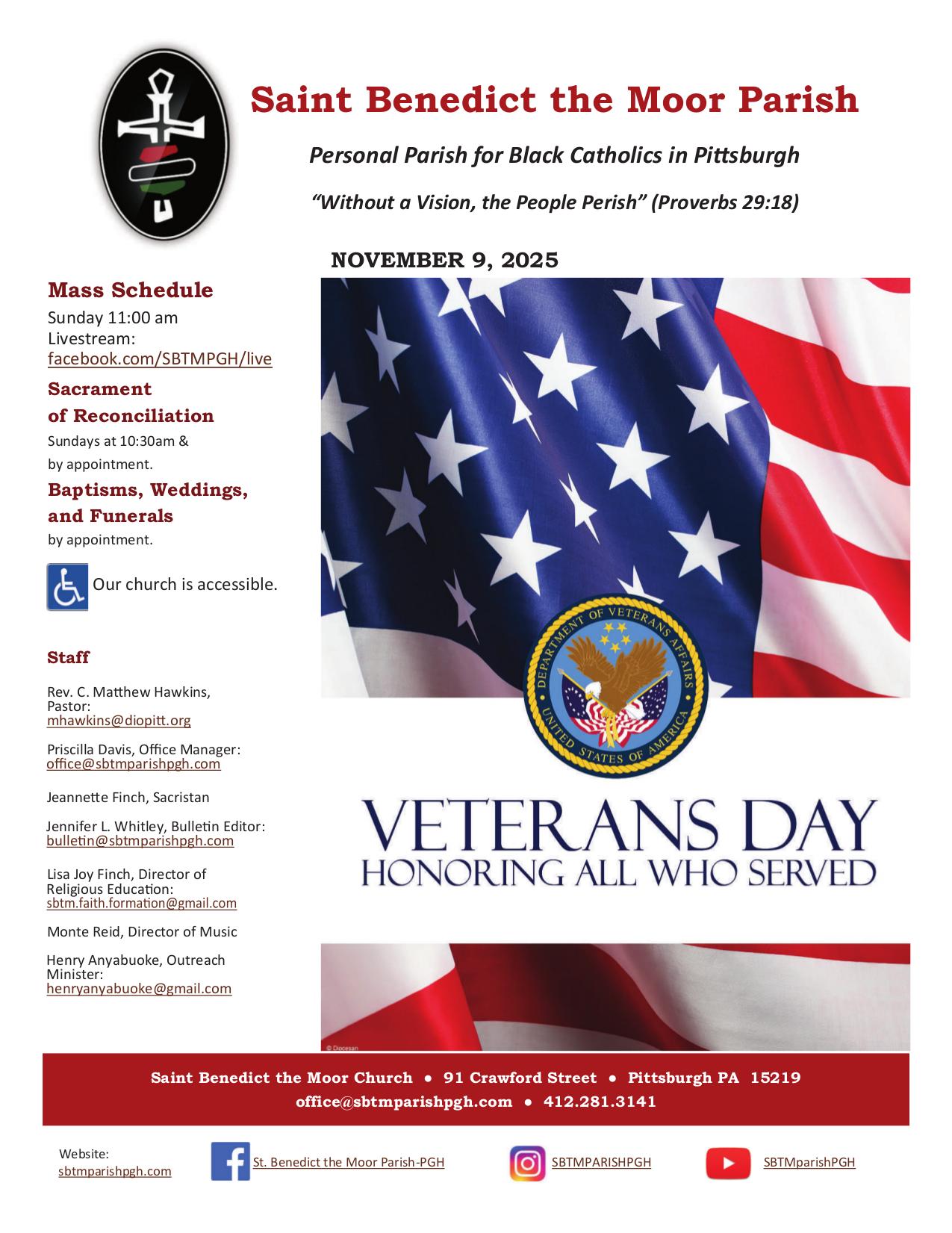 november 9, 2025 Bulletin