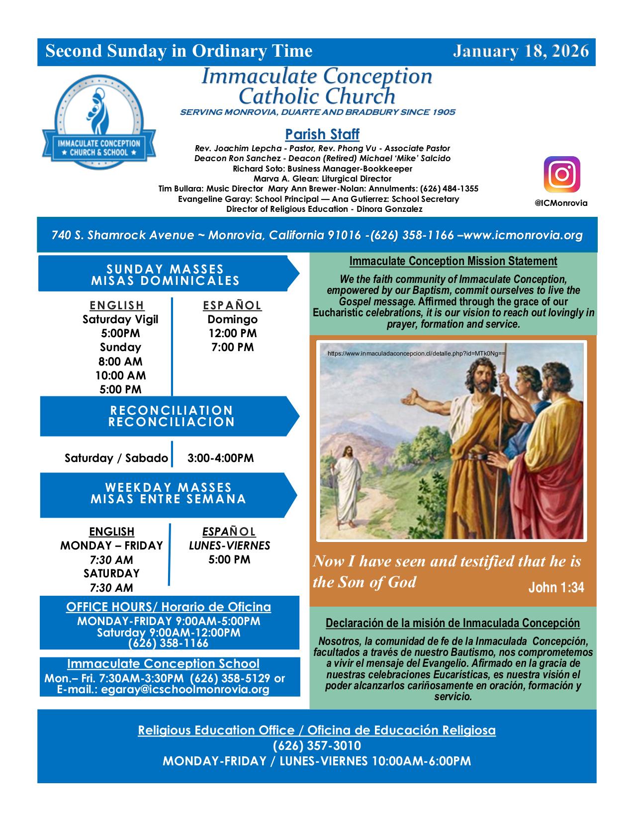 january 18, 2026 Bulletin