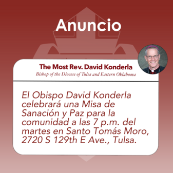El Obispo David Konderla celebrará una Misa de Sanación y Paz para la comunidad