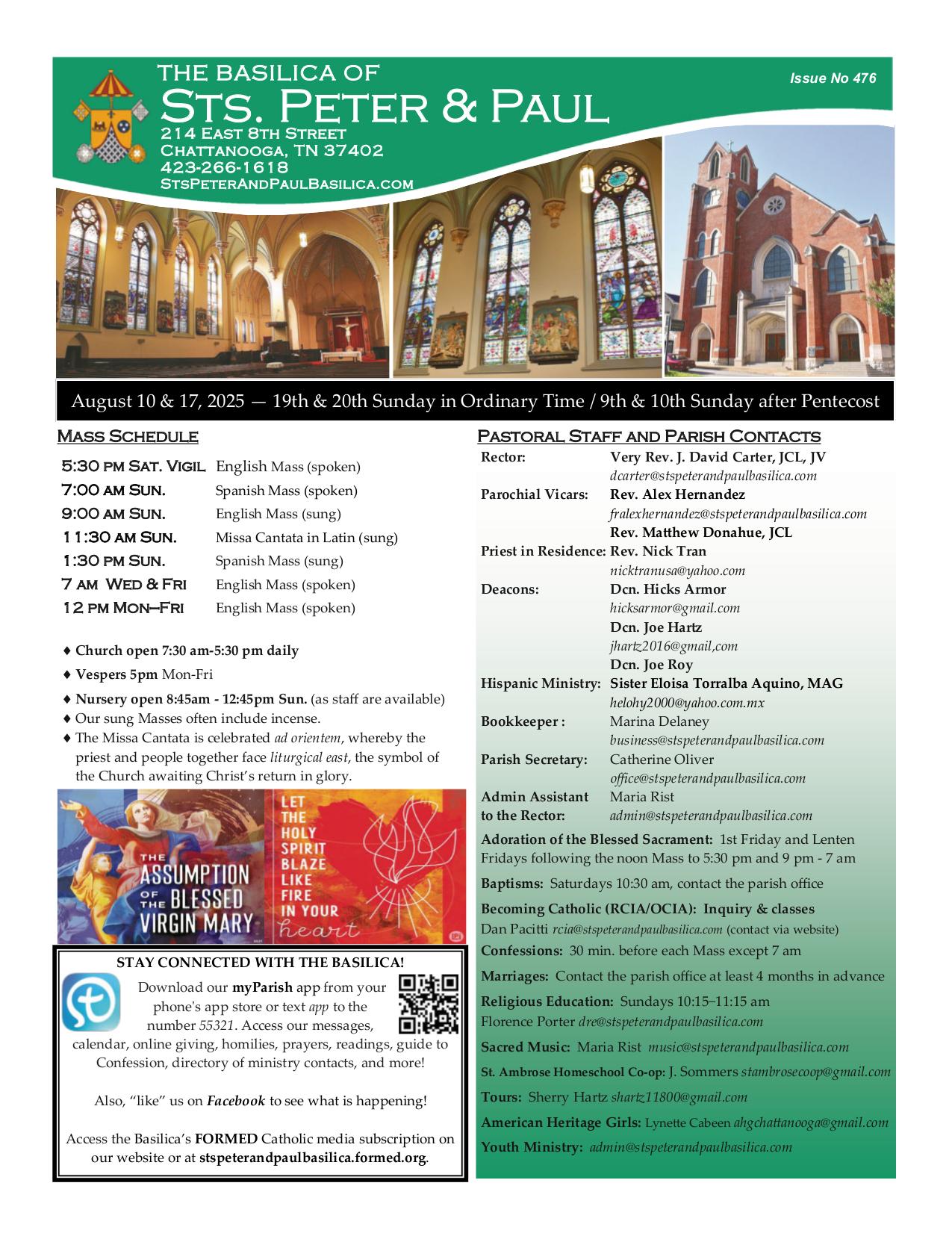 august 17, 2025 Bulletin