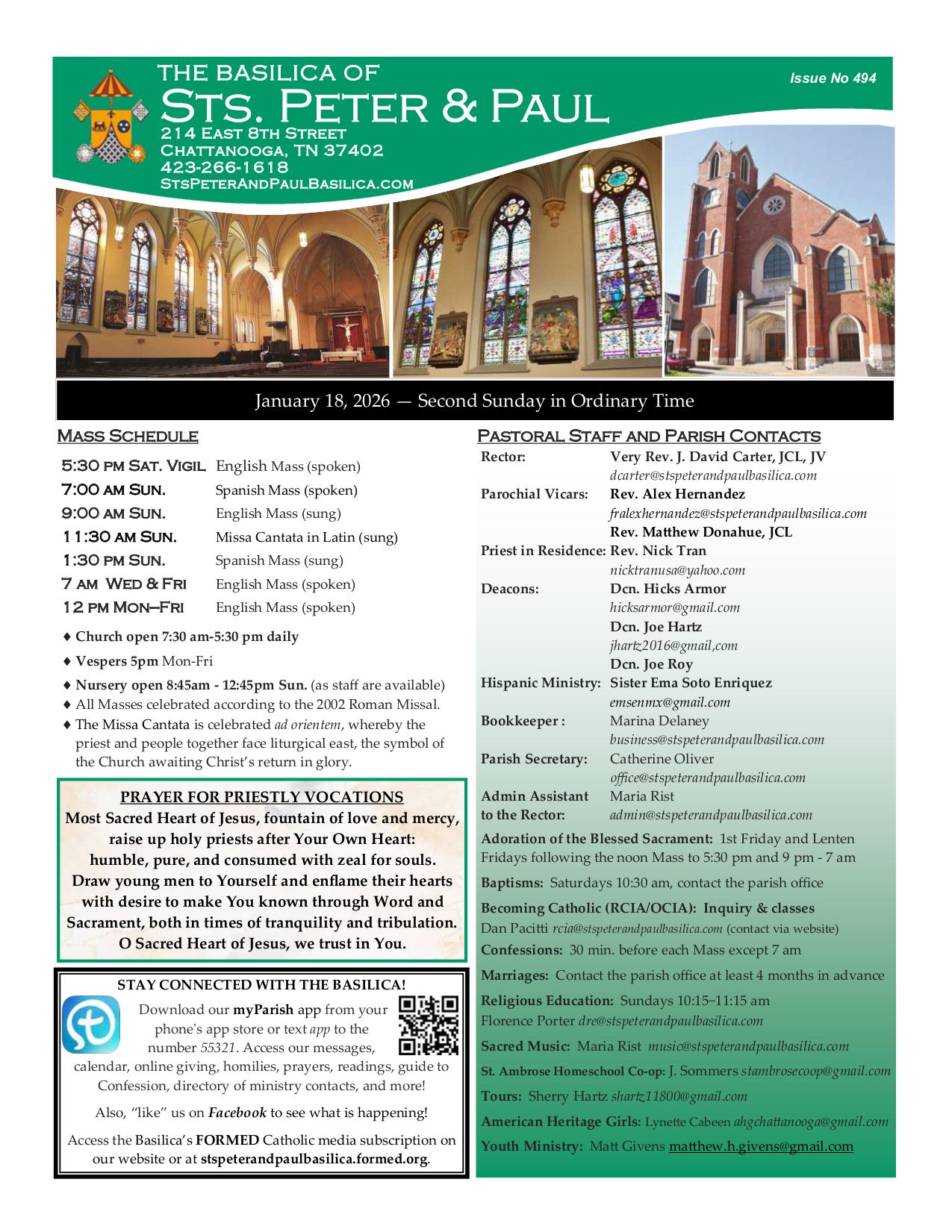 january 18, 2026 Bulletin