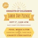 Knights of Columbus Labor Day Picnic, Raffle Ticket Sale, White Elephant Yard Sale