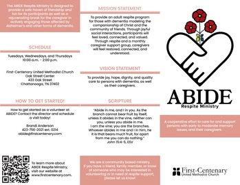 ABIDE Respite Care Minisry - for volunteer caregivers and their loved ones