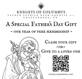 Knights of Columbus Year of Free Membership for Father's Day