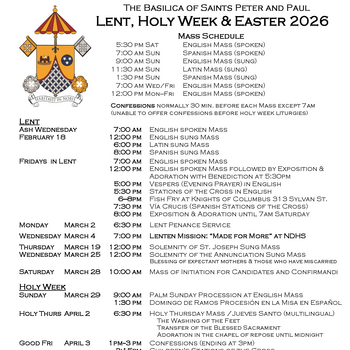 Lent, Holy Week, & Easter 2026