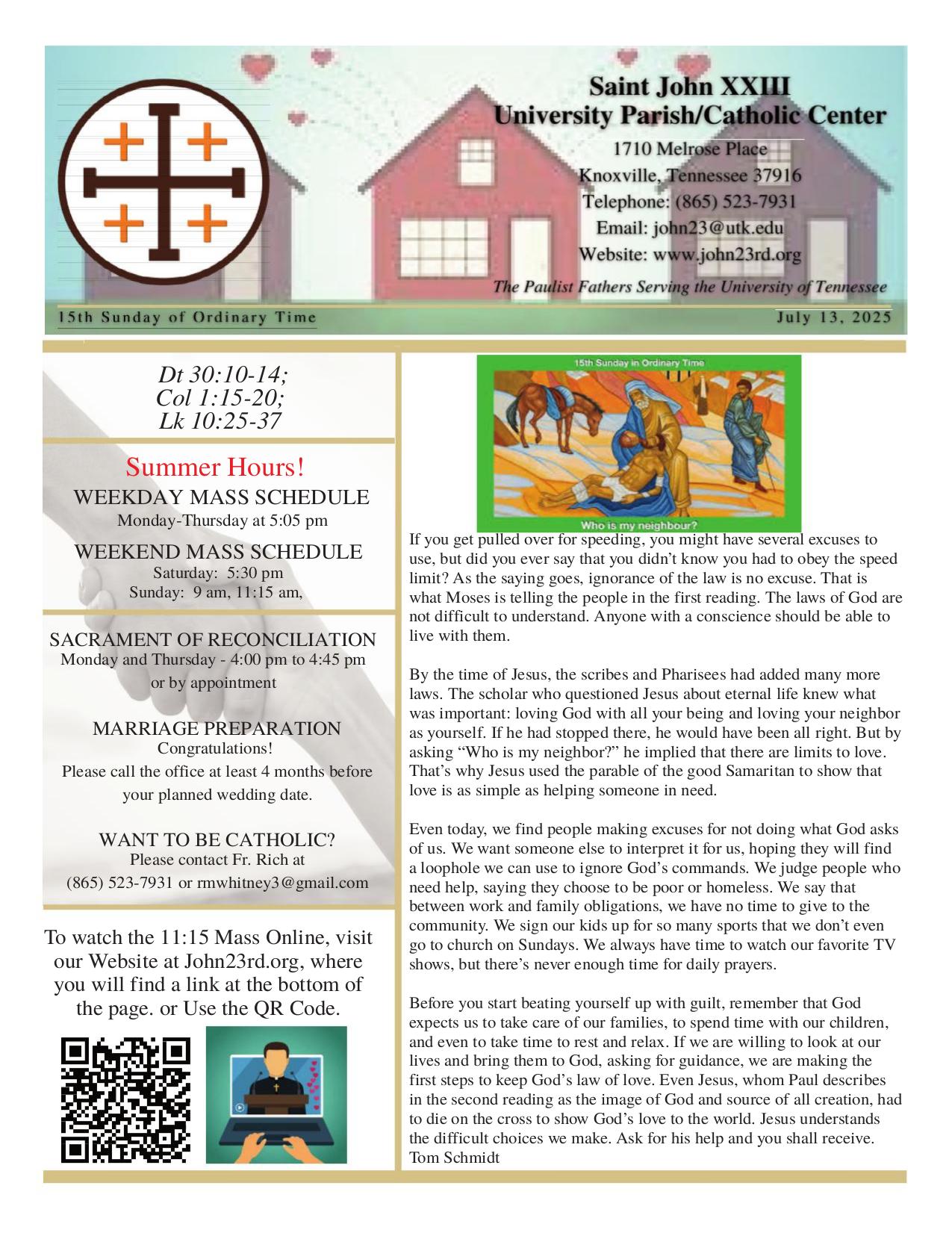 july 13, 2025 Bulletin