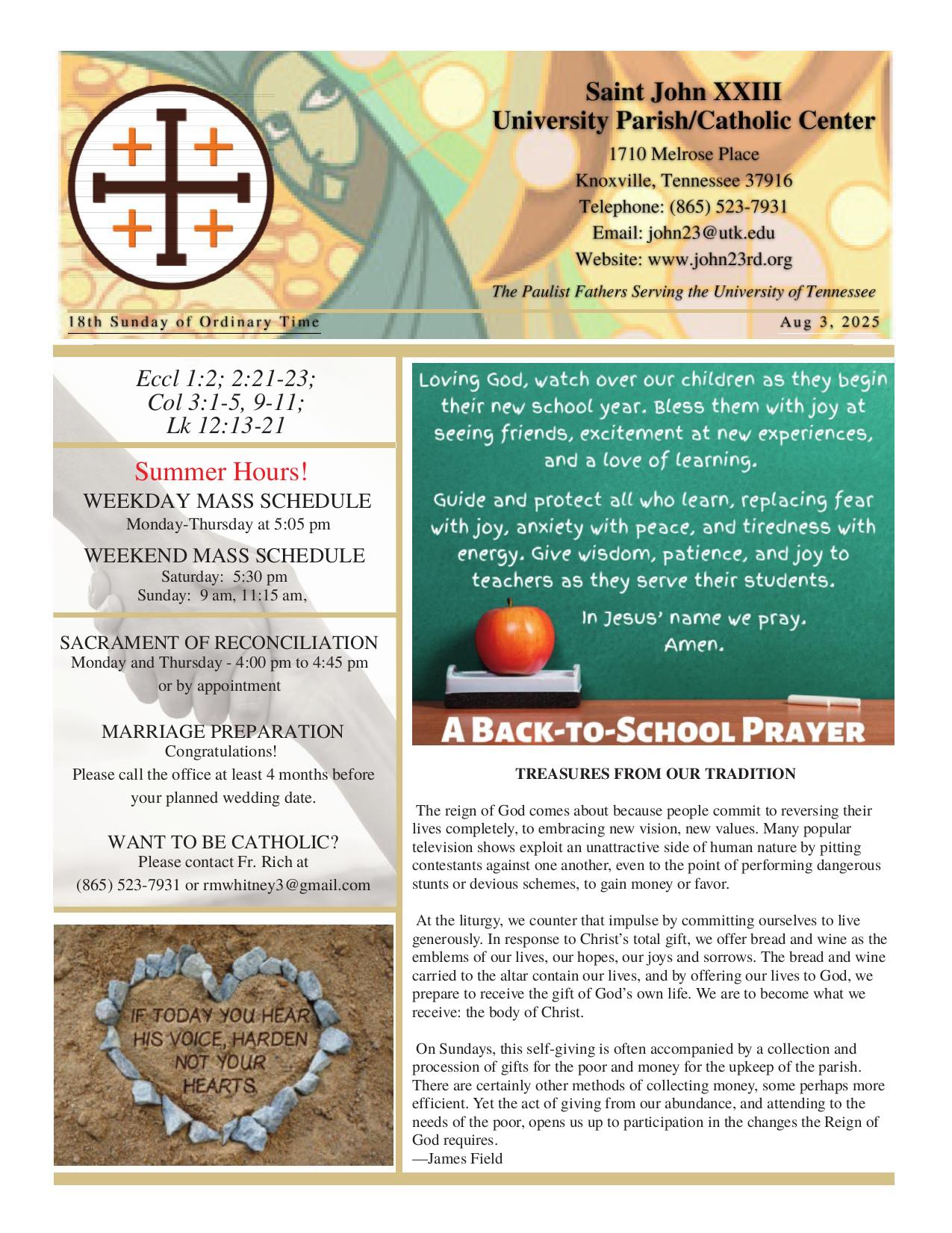 august 3, 2025 Bulletin