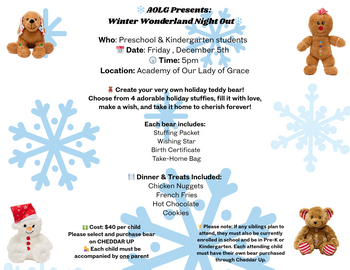 PreK & Kindergarten Winter Wonderland Plush Making Fundraiser