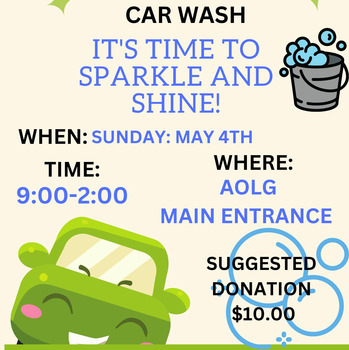 Class of 2025 Car Wash: Sunday, May 4, 2025