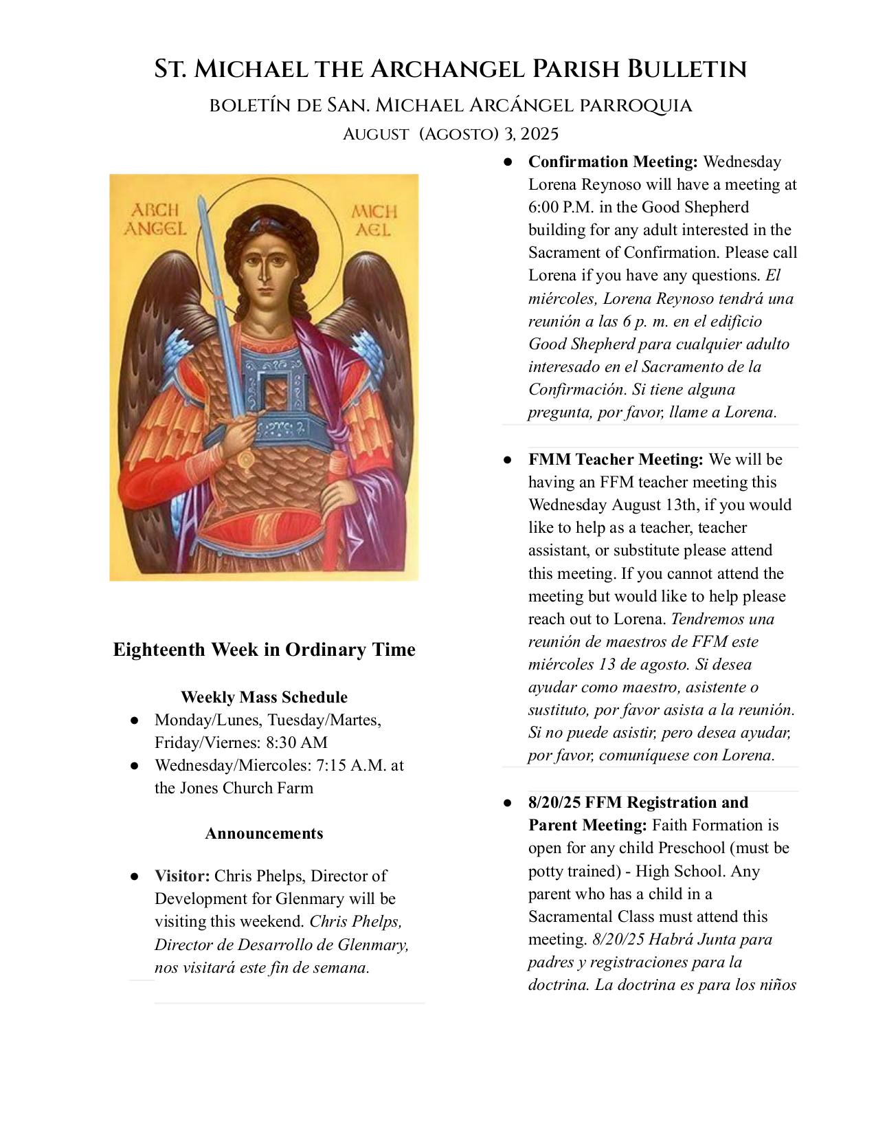 august 3, 2025 Bulletin