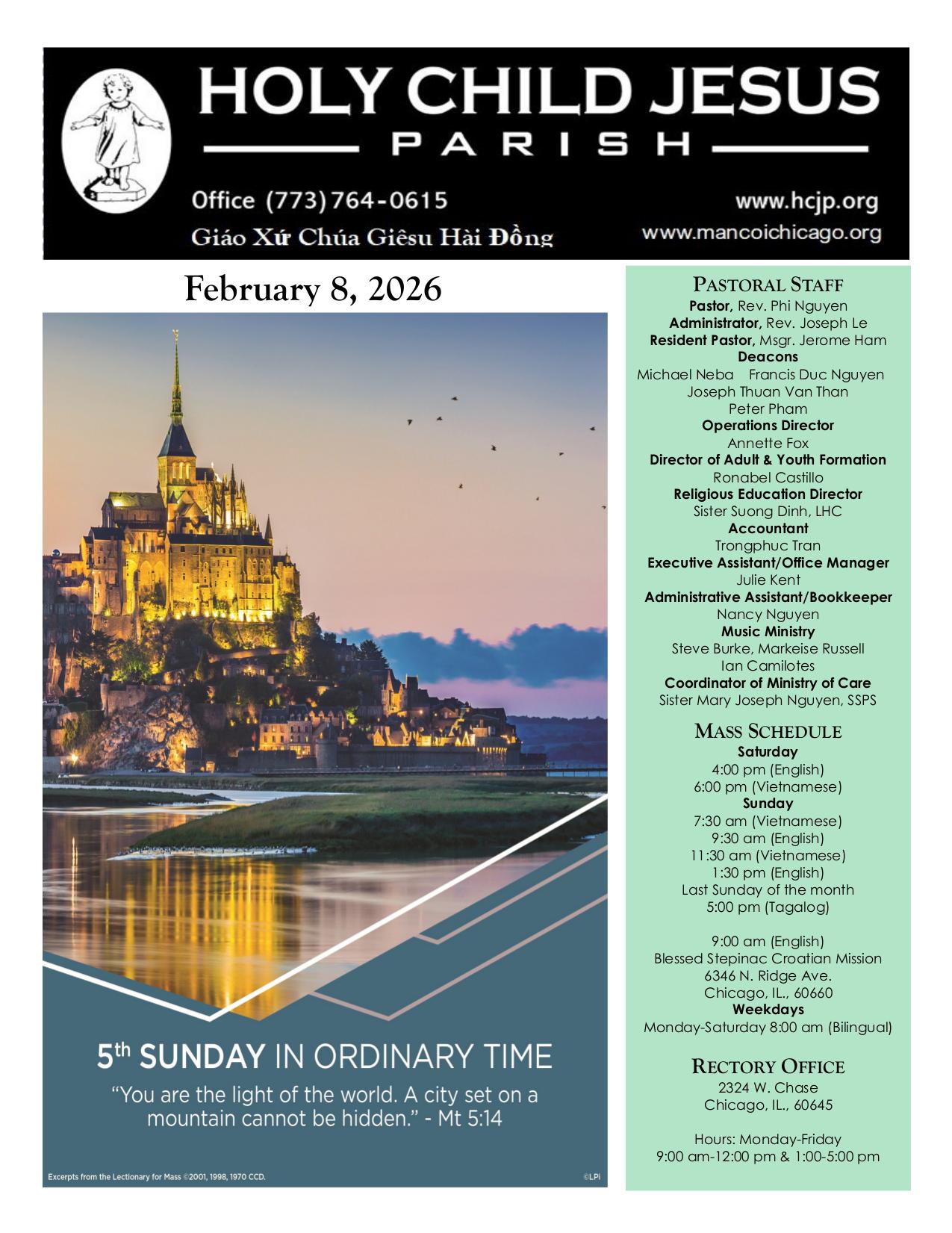 february 8, 2026 Bulletin