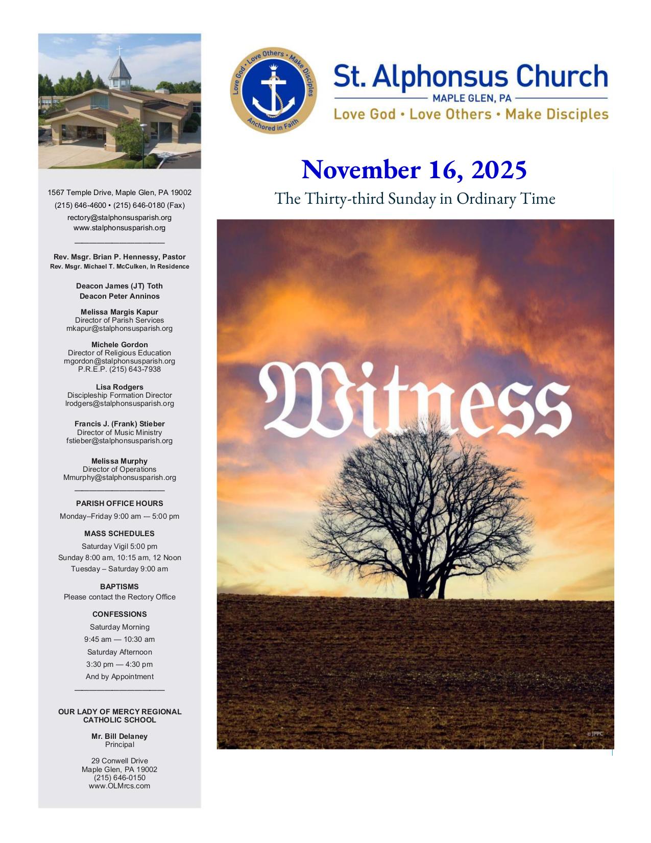 november 16, 2025 Bulletin