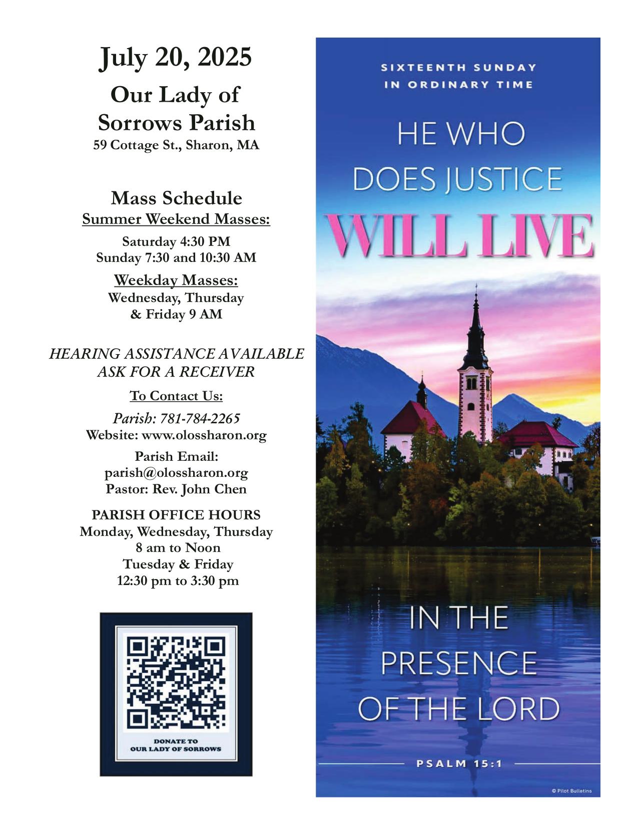 july 20, 2025 Bulletin