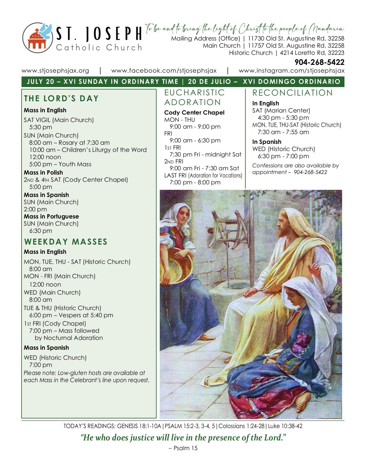 july 20, 2025 Bulletin