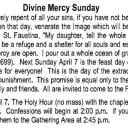 Divine Mercy Sunday, April 7th