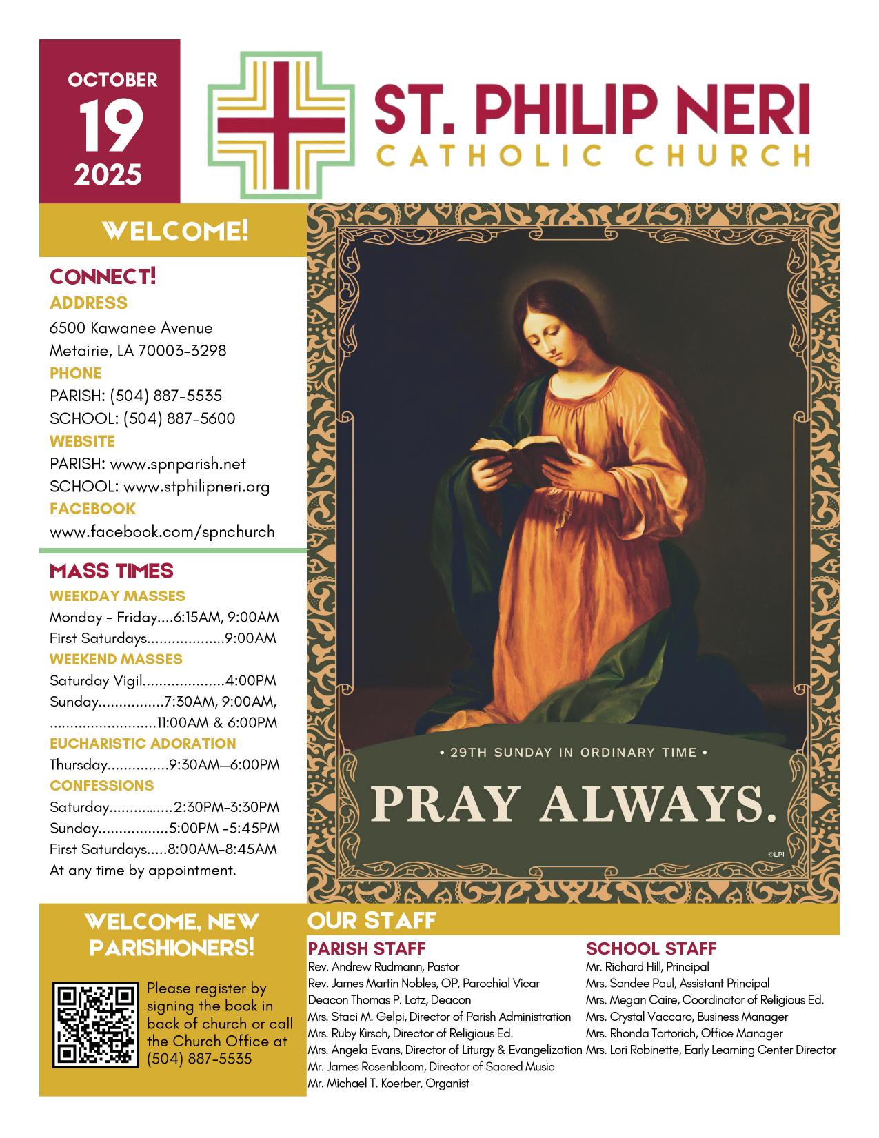 october 19, 2025 Bulletin