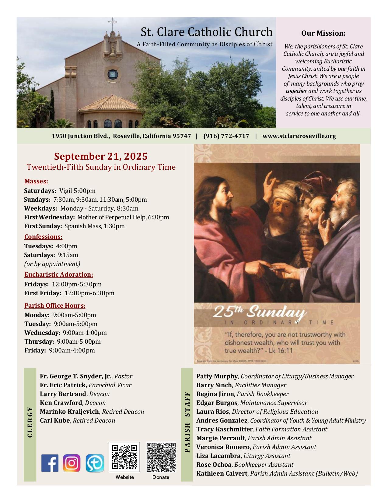september 21, 2025 Bulletin