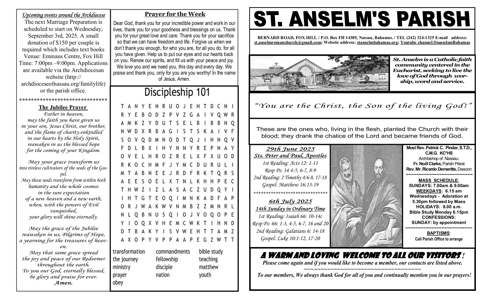 june 29, 2025 Bulletin
