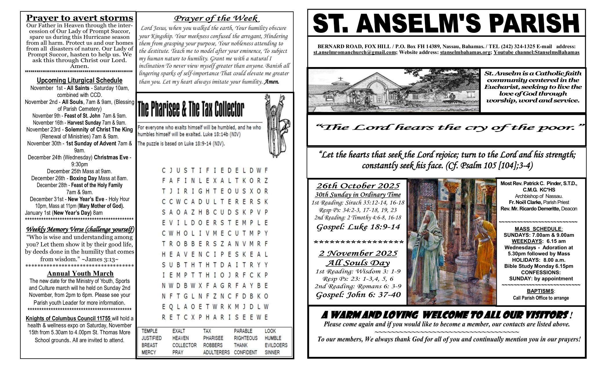 october 26, 2025 Bulletin