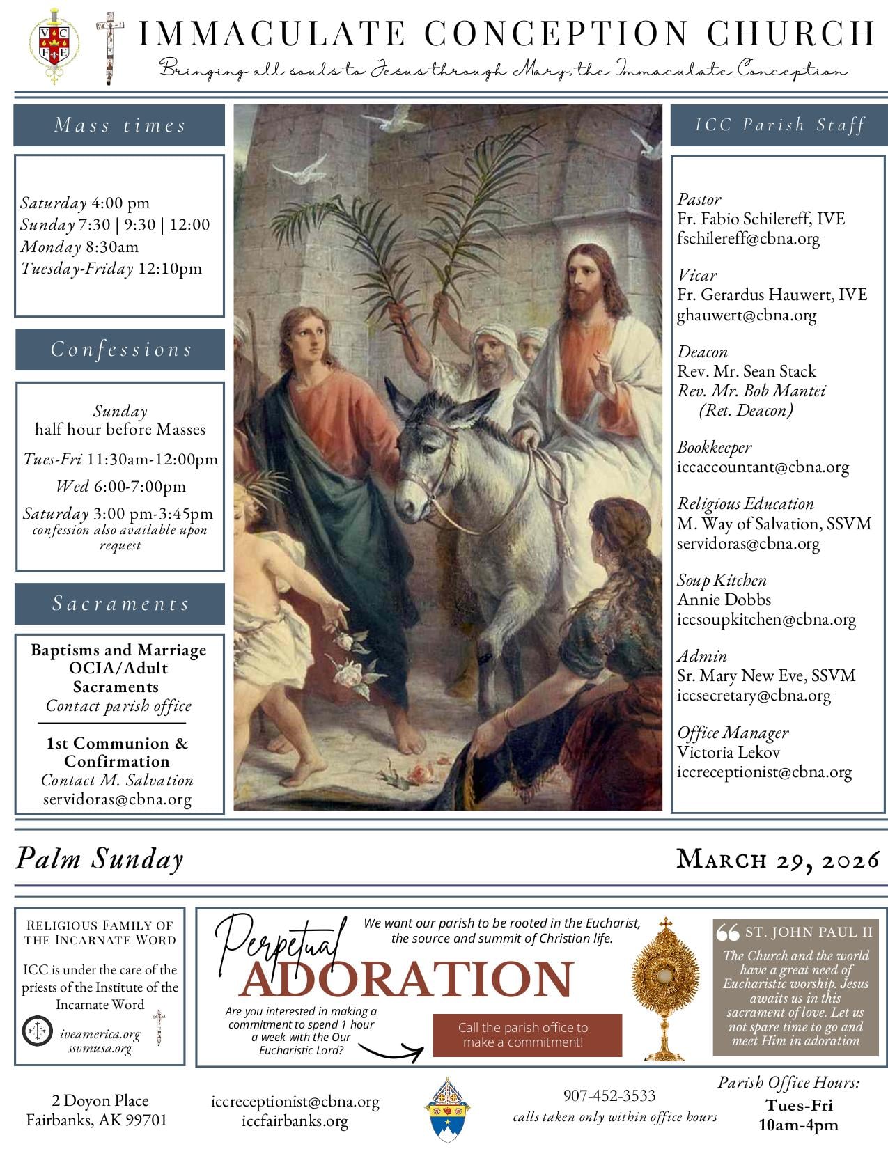 march 29, 2026 Bulletin