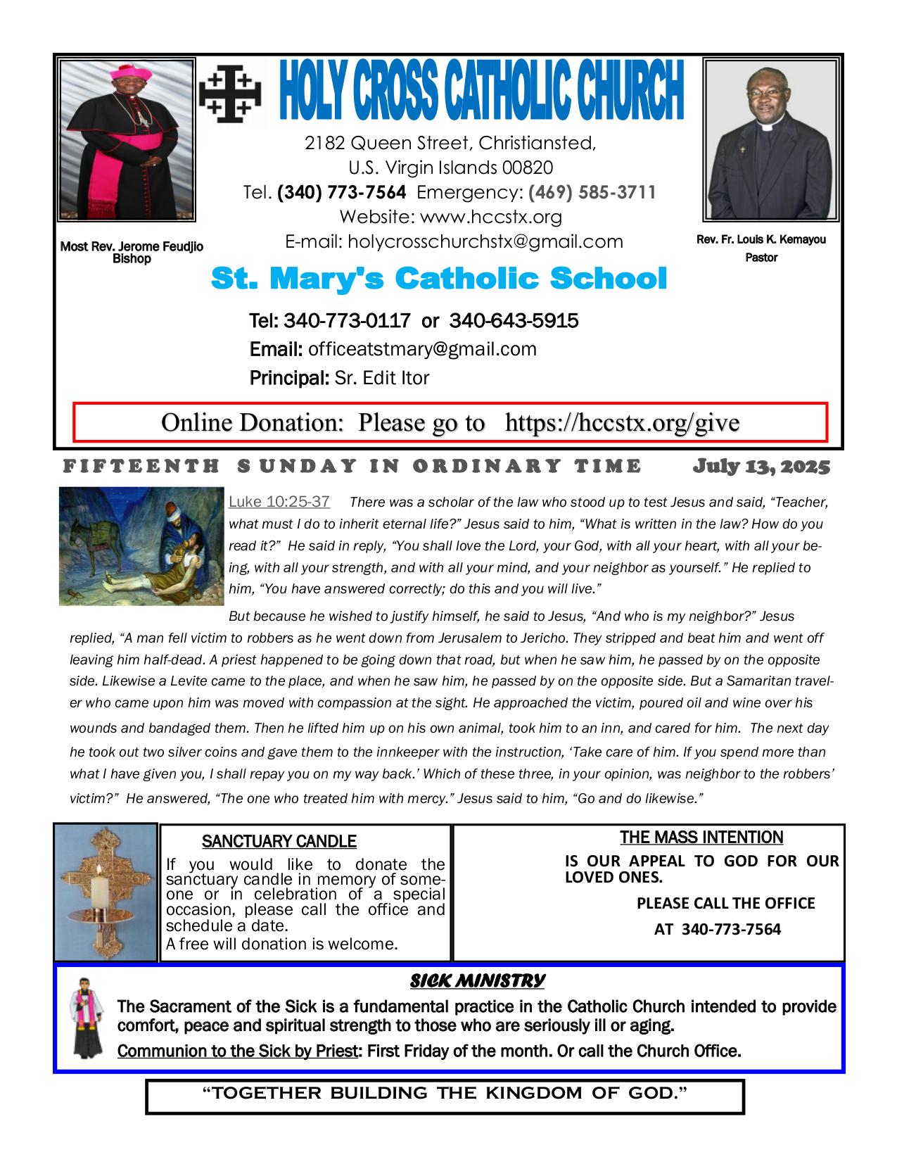 july 13, 2025 Bulletin