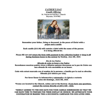 Father's Day, Candle offering