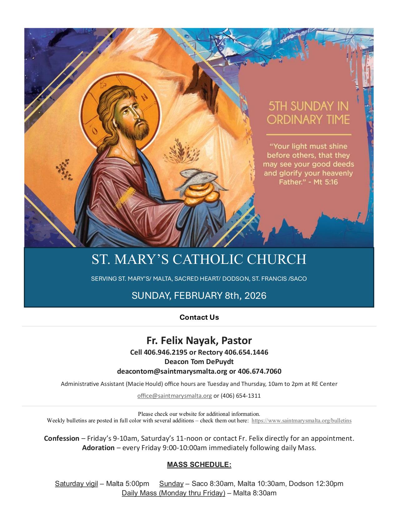 february 8, 2026 Bulletin