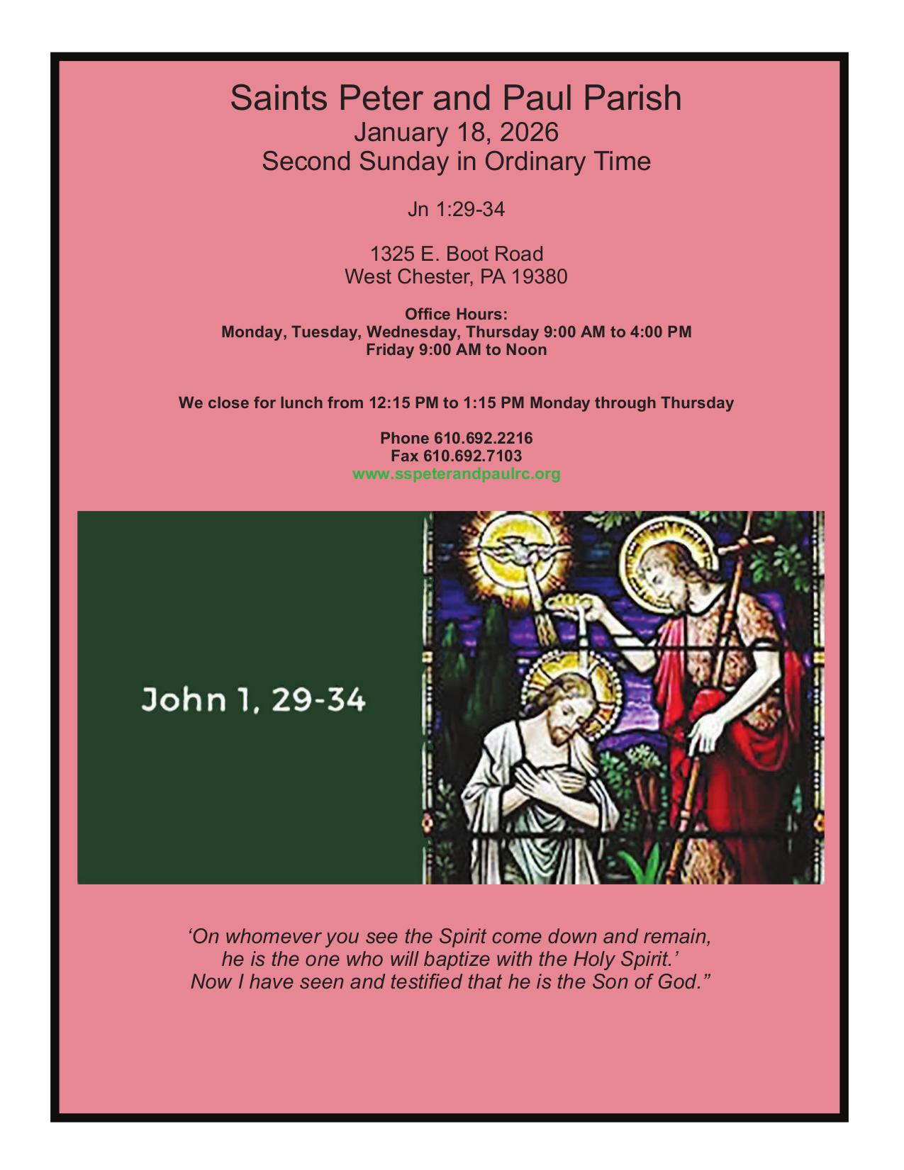 january 18, 2026 Bulletin