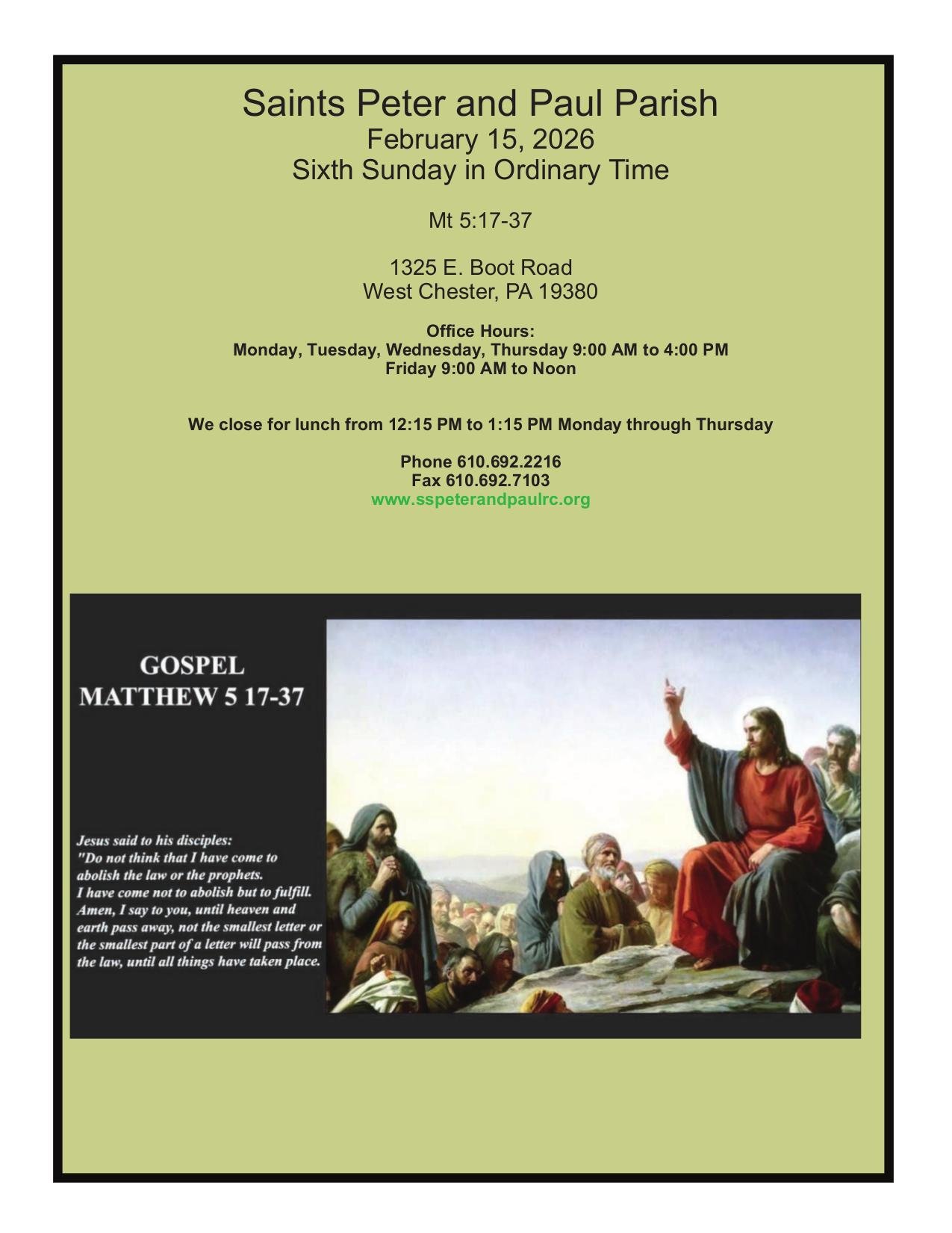 february 15, 2026 Bulletin