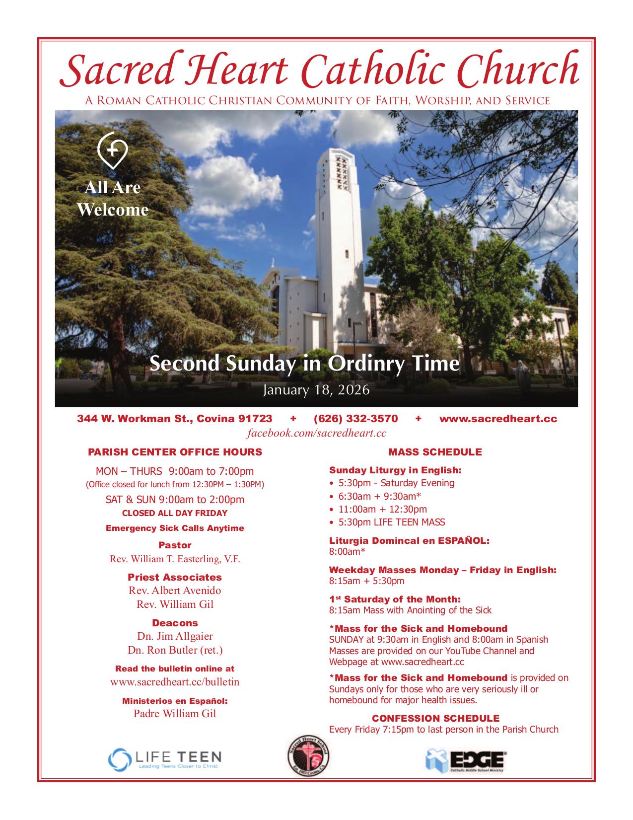 january 18, 2026 Bulletin