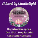 Advent by Candlelight Info. Table after Masses
