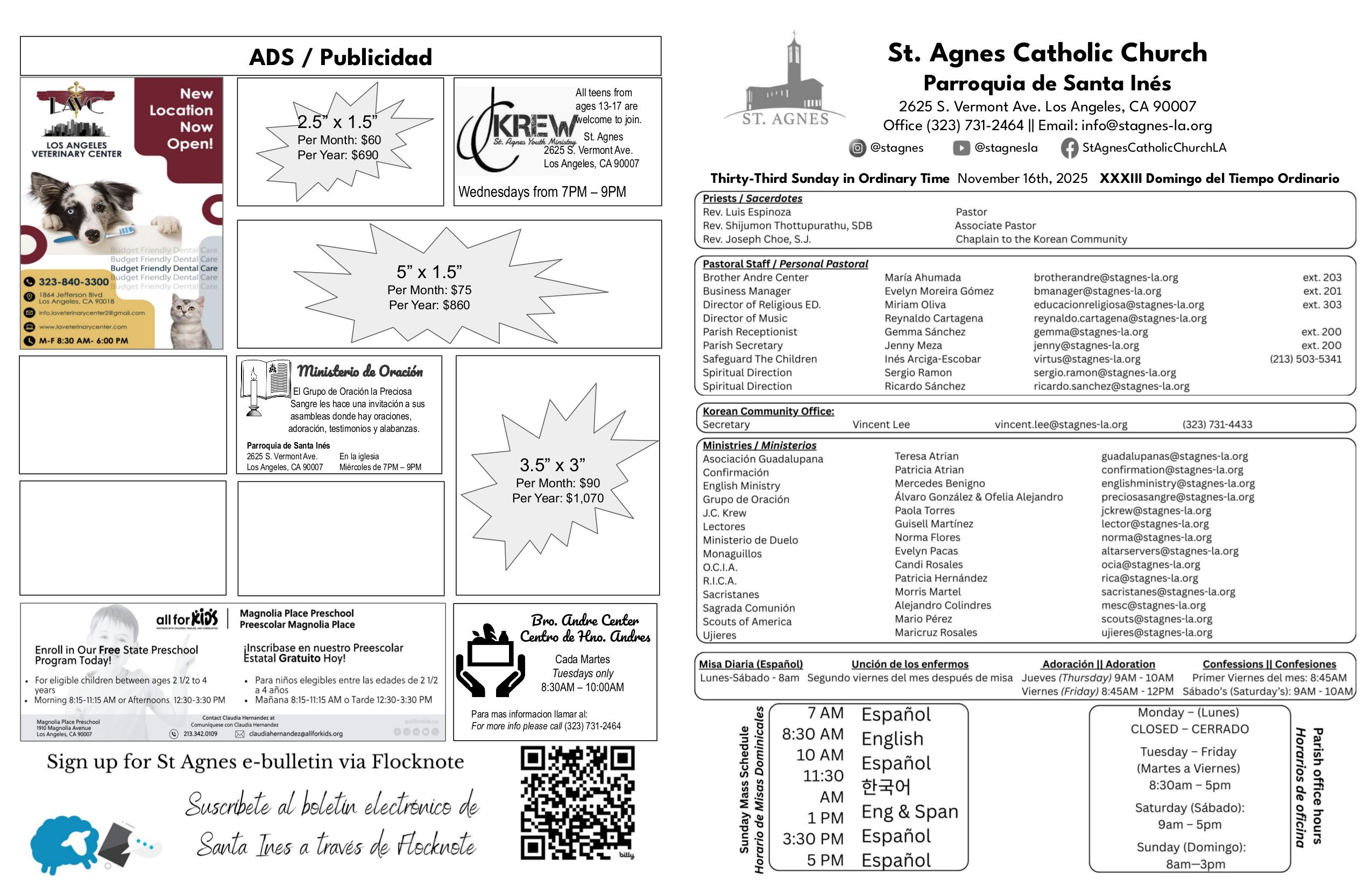 november 16, 2025 Bulletin