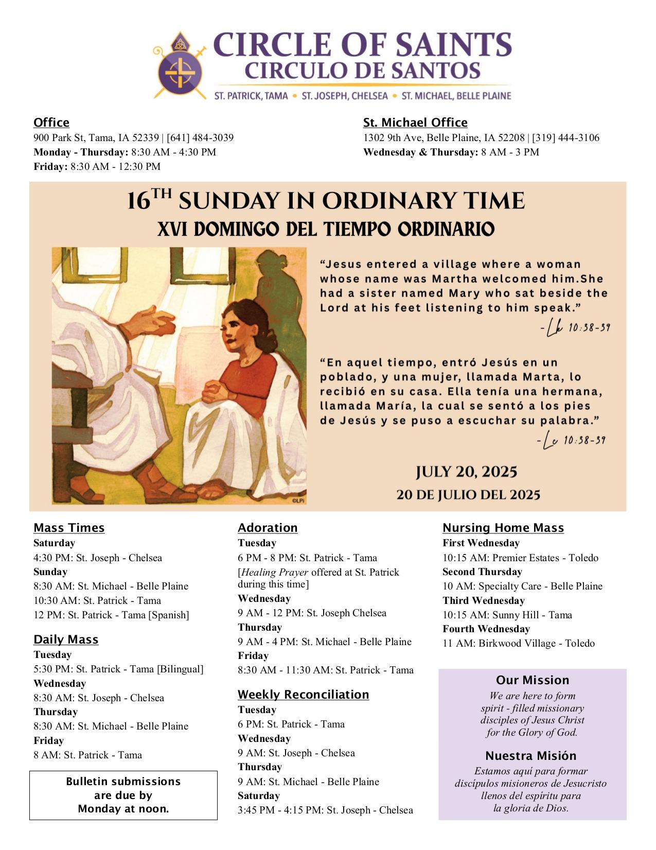 july 20, 2025 Bulletin
