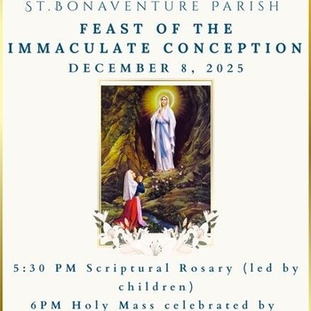 Feast of the Immaculate Conception- TONIGHT, December 8th