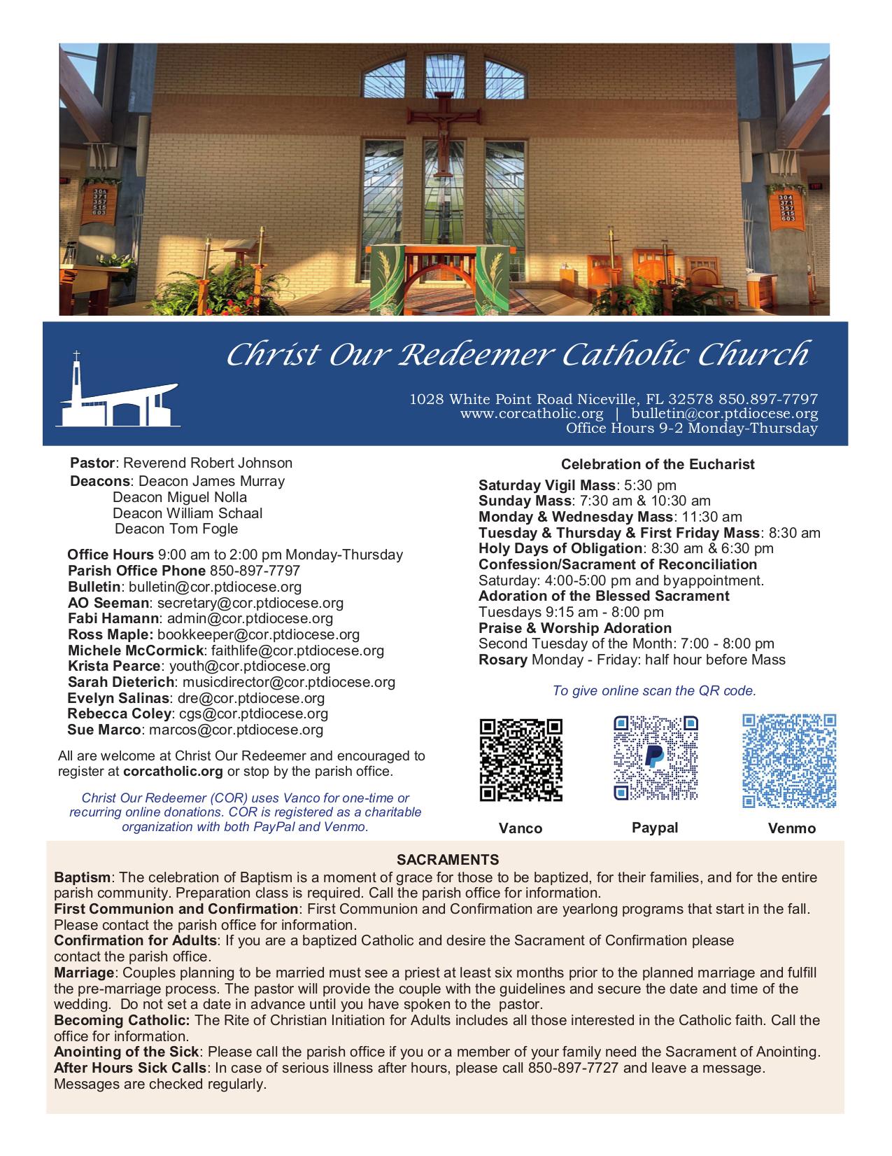 november 9, 2025 Bulletin