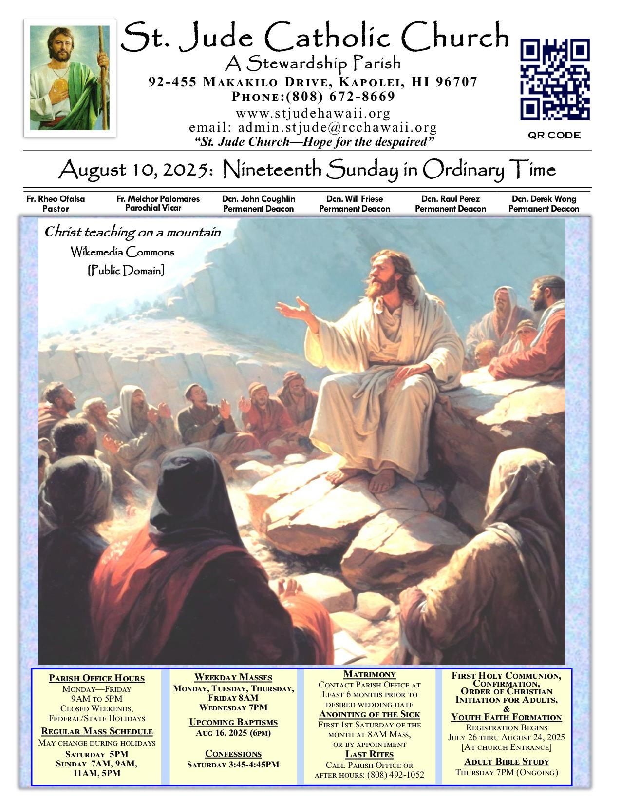august 10, 2025 Bulletin