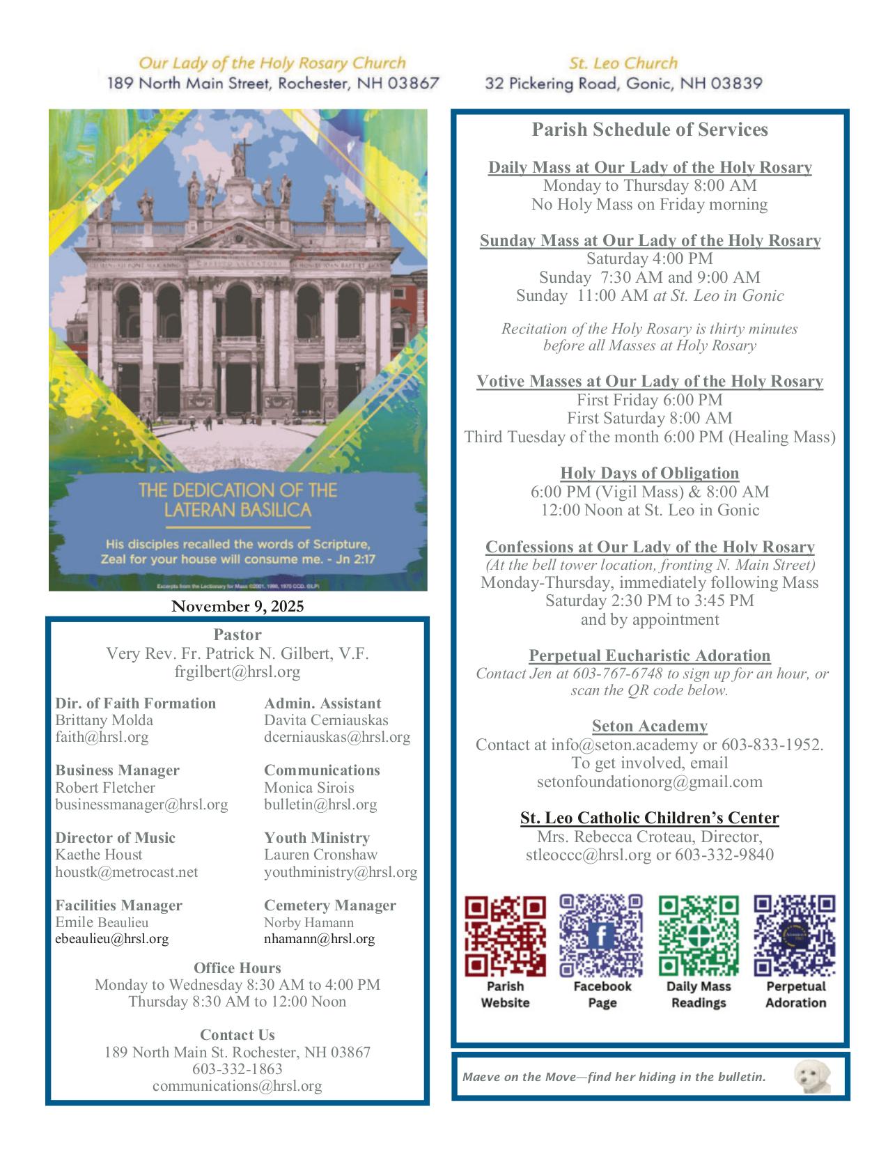 november 9, 2025 Bulletin