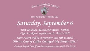 First Saturday Women's Tea, SEPT. 6, 2025