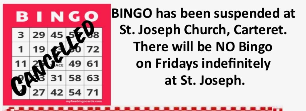 NO FRIDAY BINGO