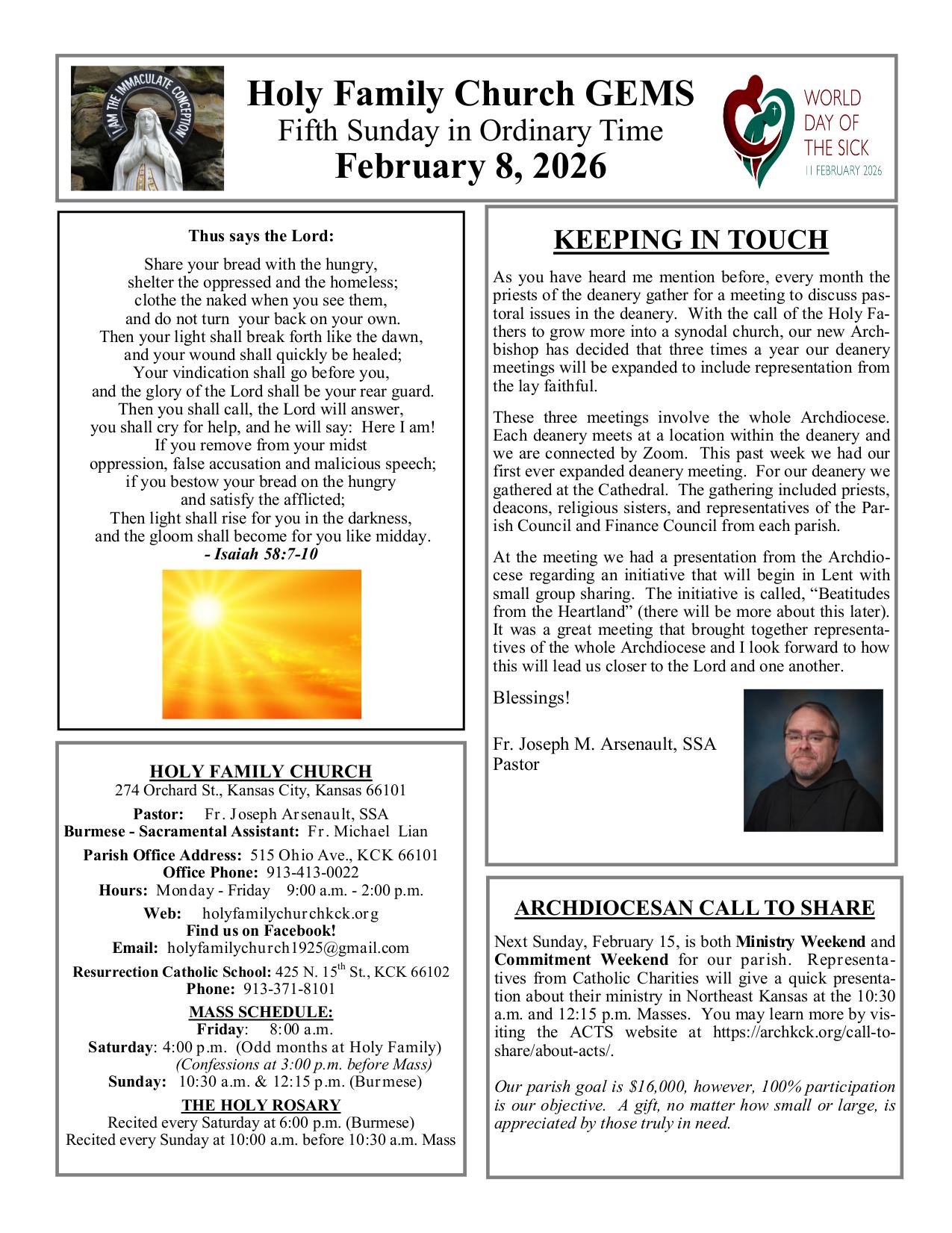 february 8, 2026 Bulletin