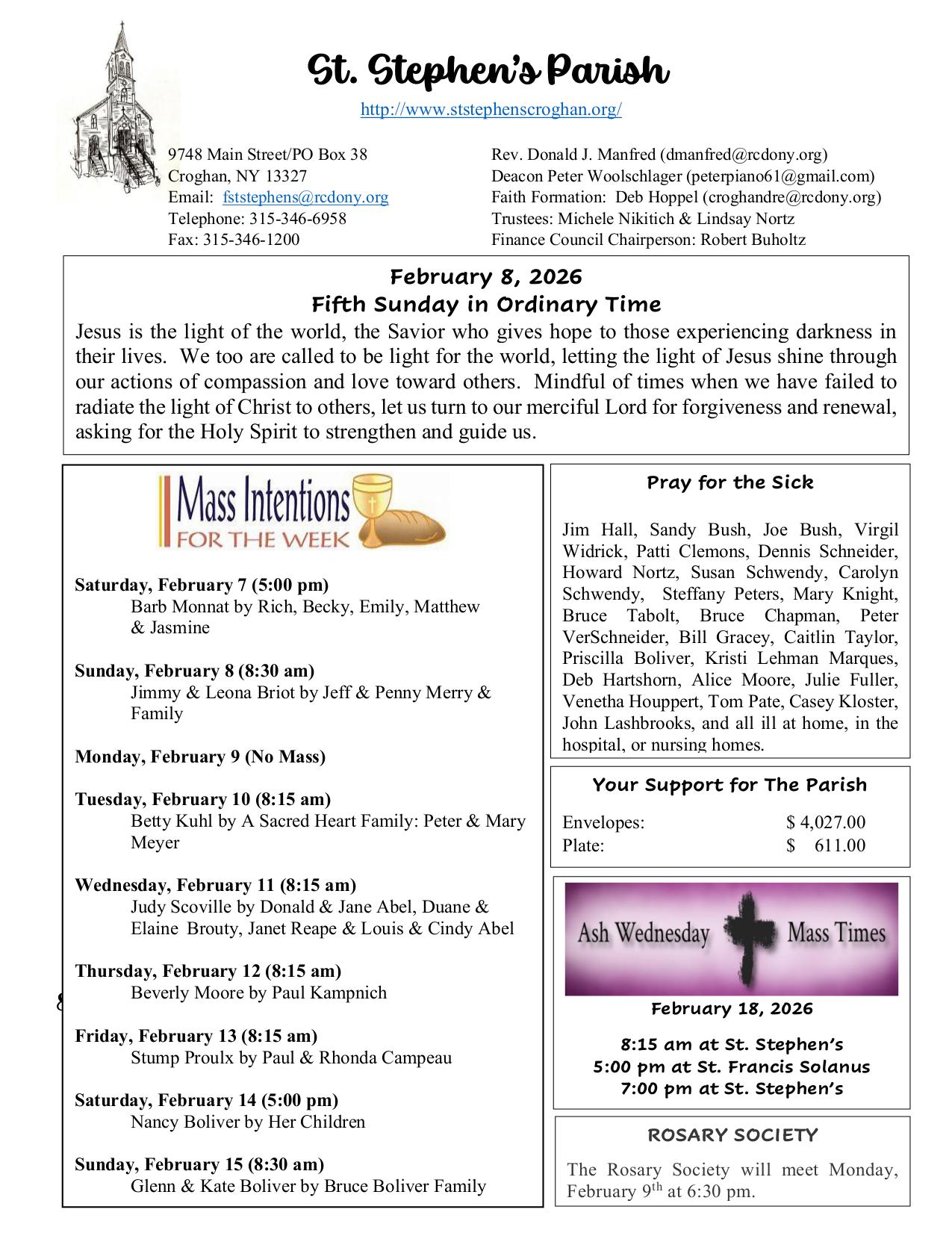 february 8, 2026 Bulletin