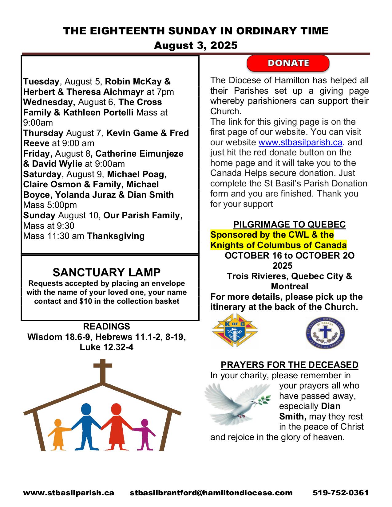 august 3, 2025 Bulletin