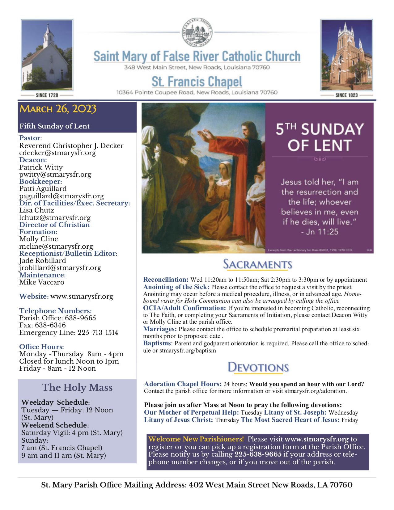 march 26, 2023 Bulletin