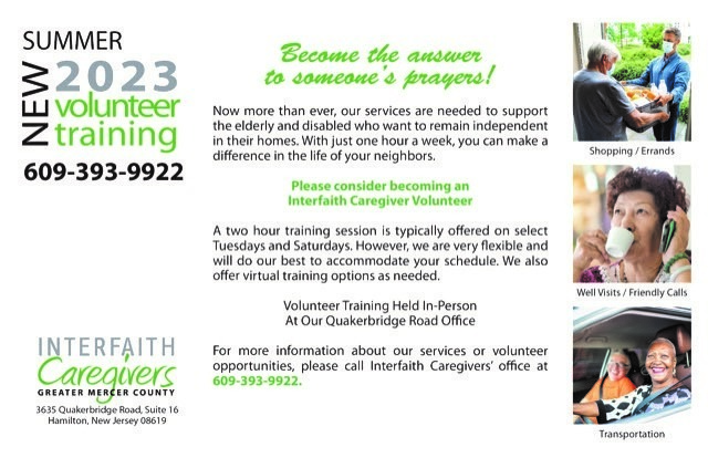 caregivers volunteer training info graphic